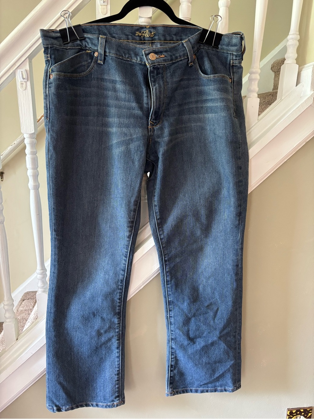 Old Navy Flirt Dark Blue Straight Leg Jeans